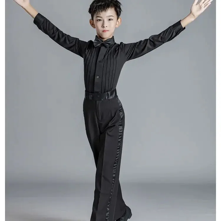 Boys Children Latin Dance Dress Boys Practice Clothes Summer Latin Competition Performance Costumes Shirt Pants Suit