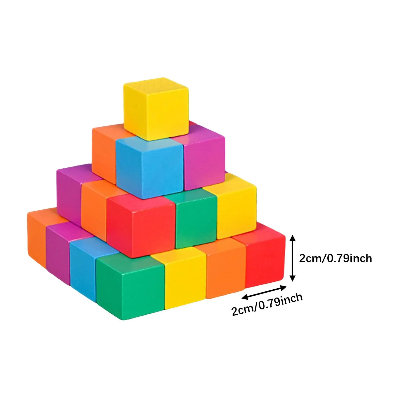Colorful Wooden Cube Solids Math Toy Educational for Craft DIY Projects Classroom Painting Decorating Puzzle Making Children