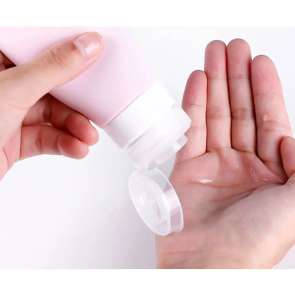 

3Pcs Empty Subpackaging Bottles 90Ml Silicone Reusable Soft Squeeze Bottles for Liquid Lotion Travel Essential Kit