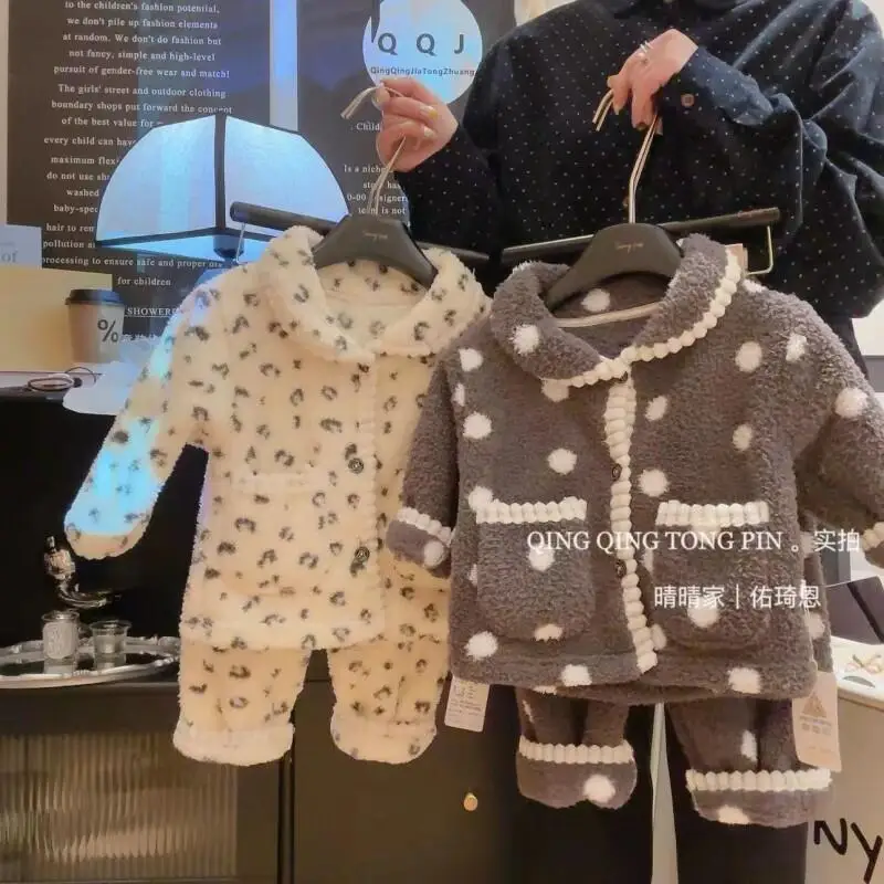 

Осенне-зимние фланелевые пижамы для девочек, теплая утепленная домашняя одежда, домашняя одежда с героями мультфильмов, круглый вырез, детская одежда для детей от 7 до 12 лет, пижамный комплект