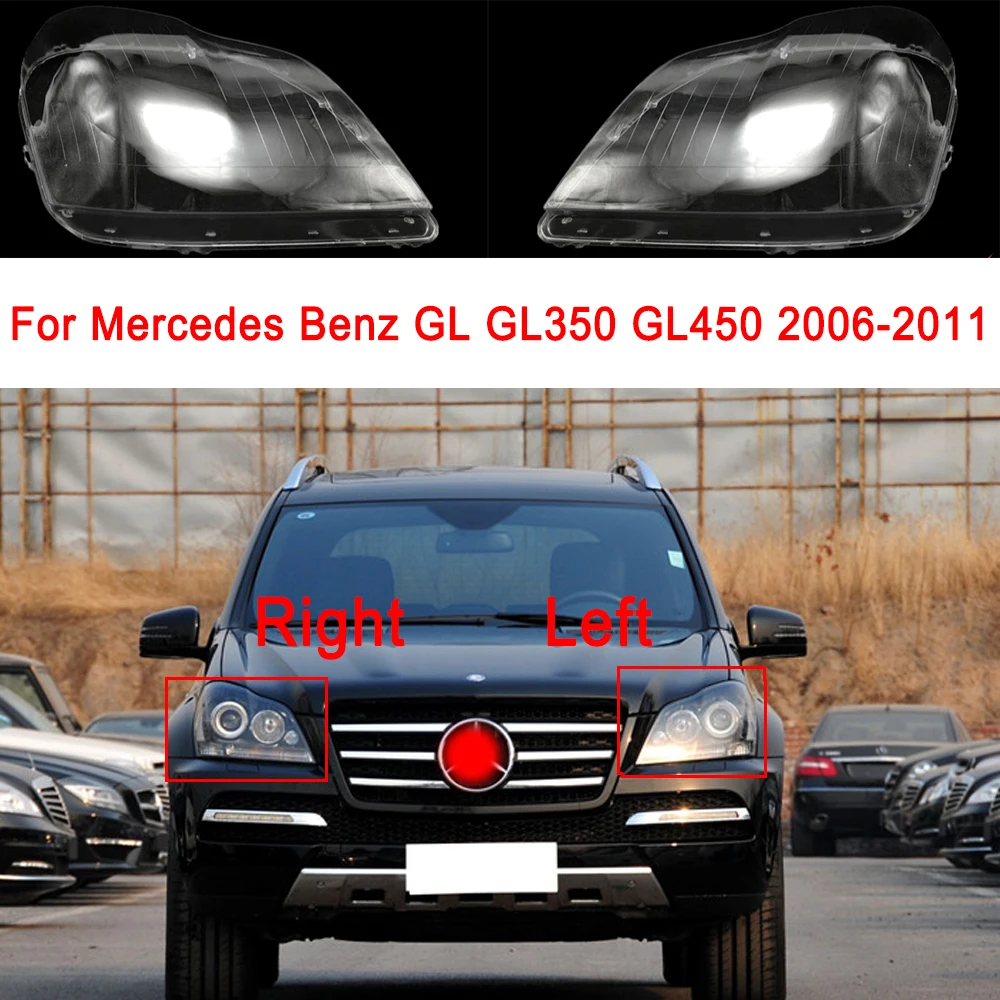 For Mercedes Benz GL GL350 GL450 2006 2007 2008 2009 2010 2011 Headlamps Cover Transparent Lampshade Headlight Shell Lens