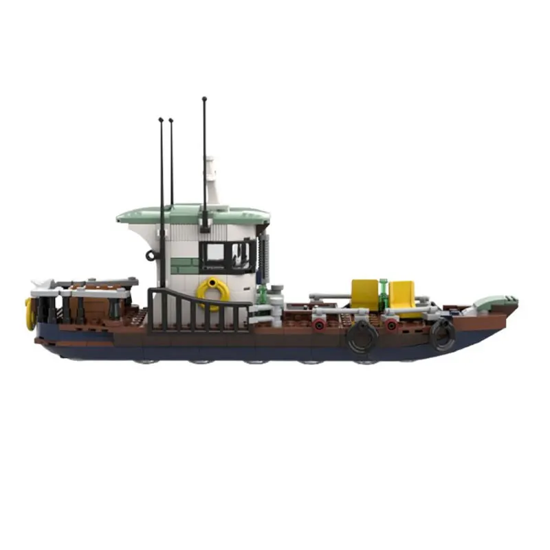 스팟 MOC- 100037   291pcs 어부의 보트 작은 입자 조립 빌딩 블록 교육 장난감 모델 선물 세트 장식품