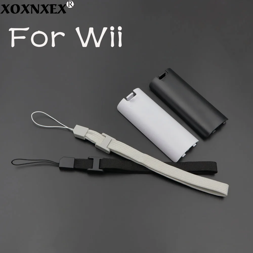 Battery Back Cover + Wrist Hand Strap For Wii Remote Controller Replacement Battery Door Lid