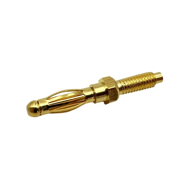 20Pcs 4mm Copper Nickel Plating Uninsulated Banana Plug Thread Bolt Fitted for M4 Panel Installation Screw Connector