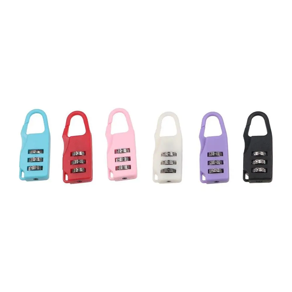 Digit Suitcase Combination Lock Anti-theft 3 Dial Digit Mini Combination Padlock Luggage Travel Lock Plastic