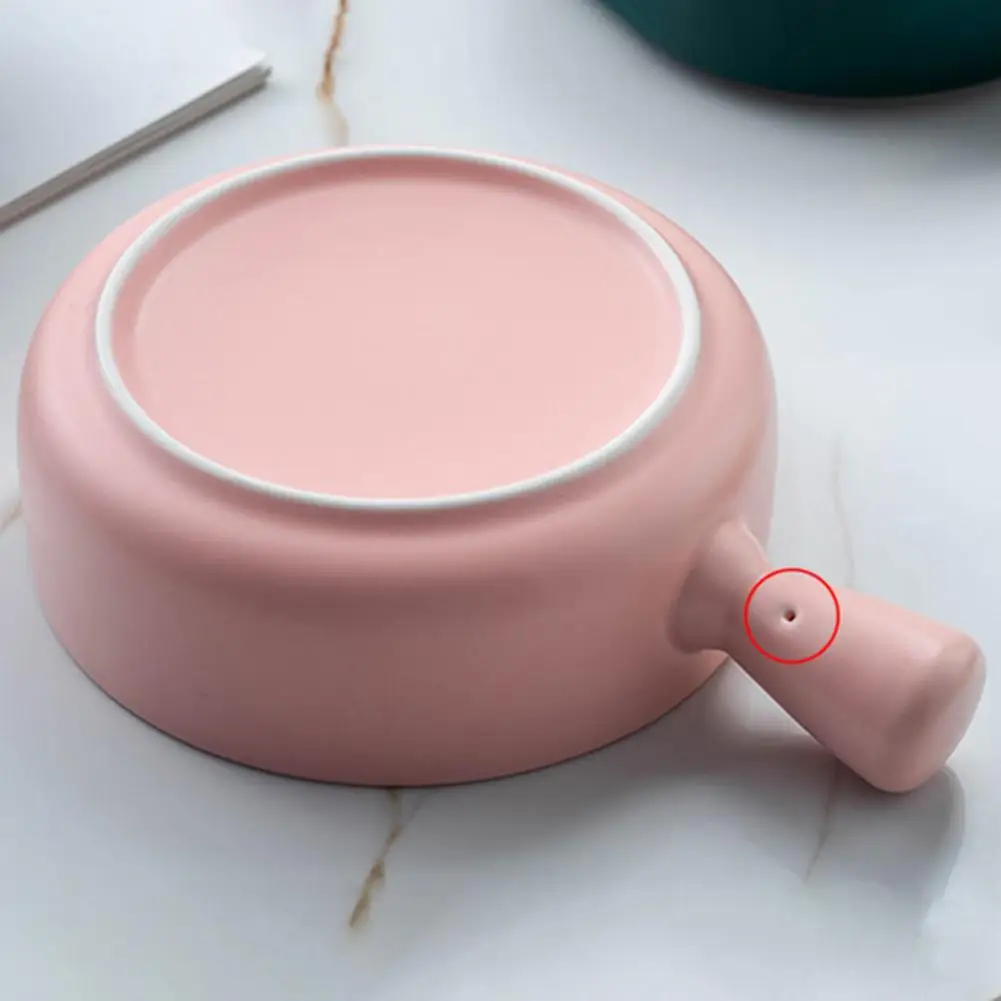 

Ceramic Baking Bowl with Handle,Solid Color Dishwasher Safe Small Soup/Salad Pasta Bowl,Kitchen Tableware Microwave Oven Bowl