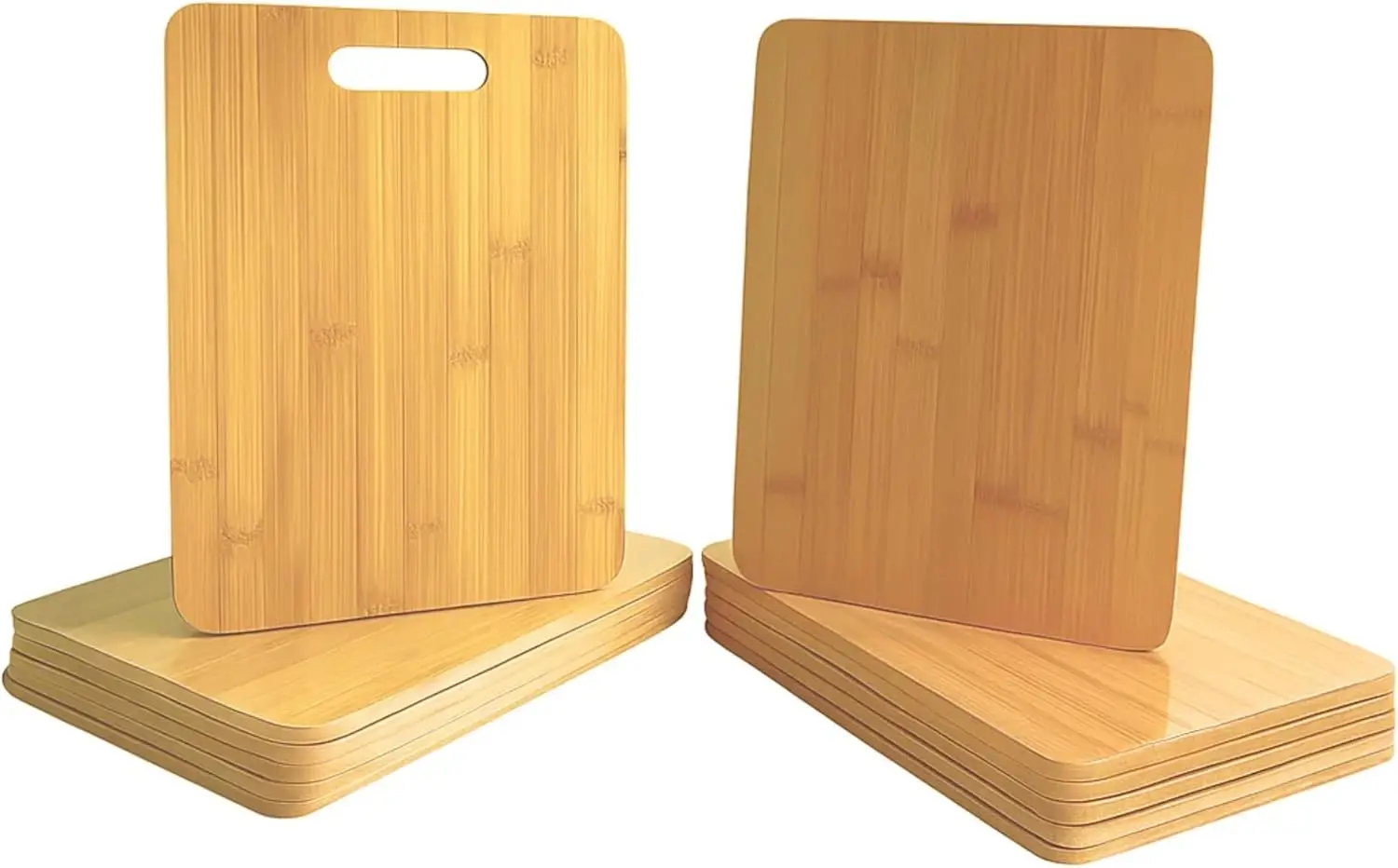 

Set of 12, Bulk Wholesale Bamboo Cutting Boards – Thin 12x9" Blank Wood Charcuterie Tray, Grazing Platter for Cheese, F
