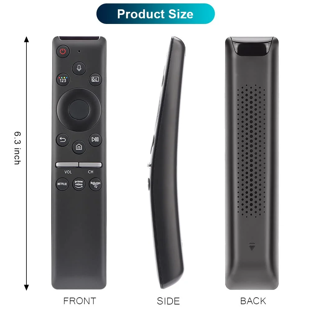 جهاز تحكم عن بعد صوتي للمنزل الذكي لتلفزيون سامسونج الذكي LED QLED 4K 8K UHD HDR مع Netflix، Prime Video، زر تلفزيون Rakuten