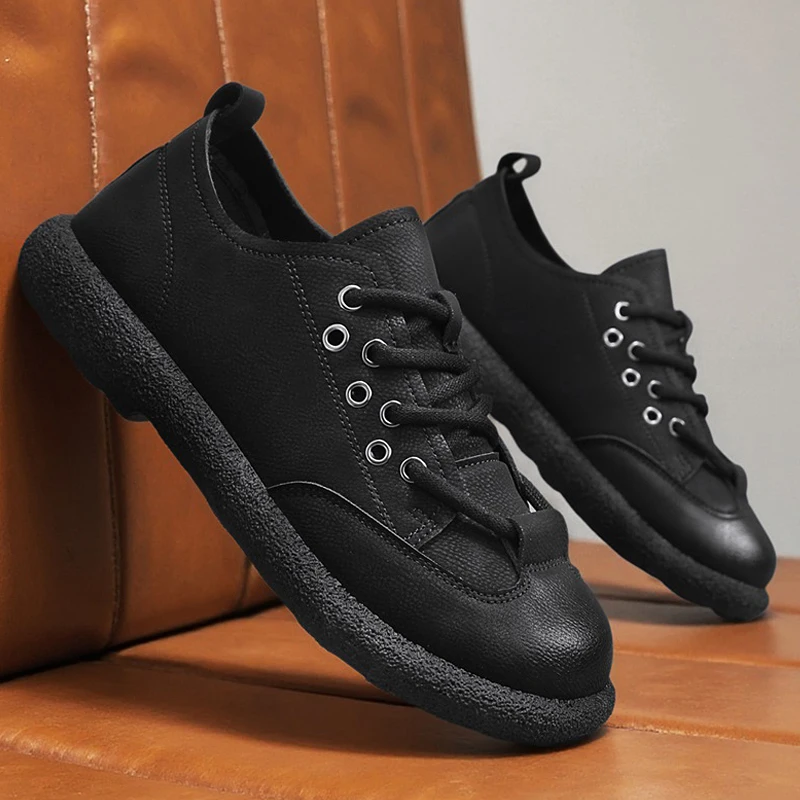 666 حذاء بروغ كاجوال، أحذية رجالية للعمل كسول، أحذية جلدية متعددة الاستخدامات