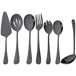 5/7Pcs Serving Utensils Dinnerware Set Buffet Catering Cutlery Flatware Serving Colander Spoons Fork Silverware Set