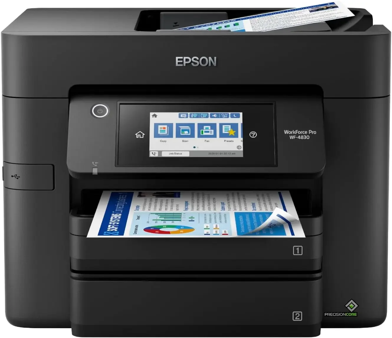 

Workforce Pro WF-4830 Wireless All-in-One Printer with Auto 2-Sided Print, Copy, Scan and Fax, 50-Page ADF, 500-sheet Paper