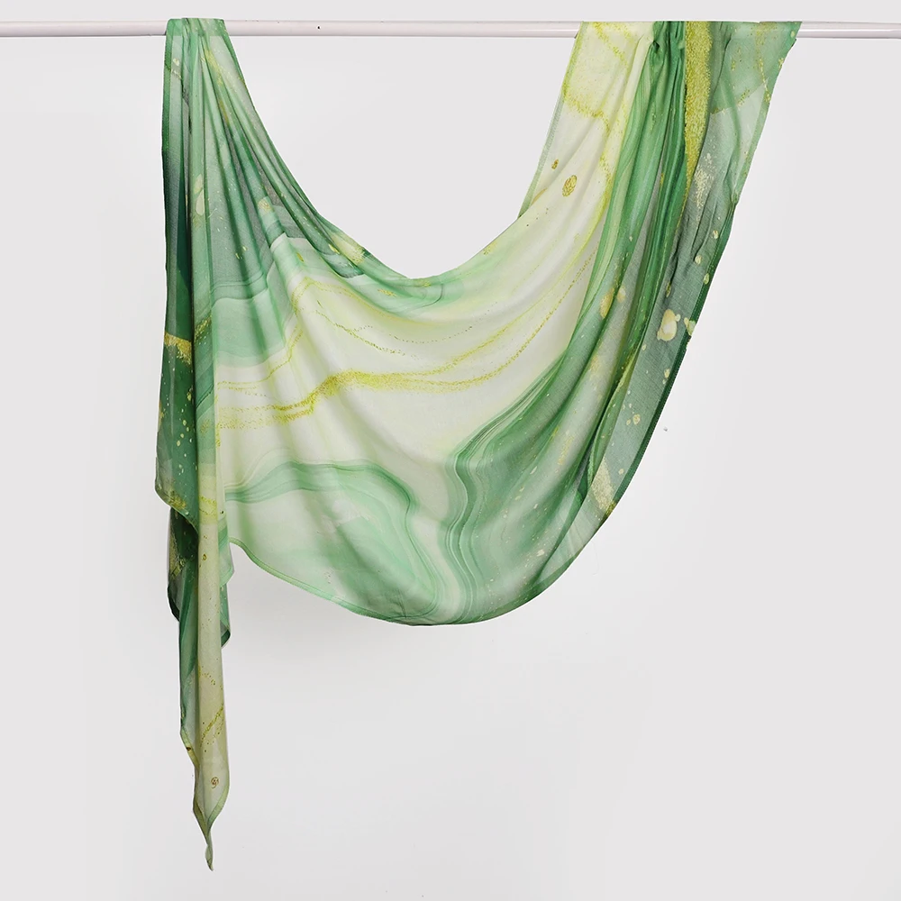 Aquarell-Blumenmuster, modal, atmungsaktiv, leicht, weiche Baumwolle, Rayon, Viskose, gewebt, Modal, muslimische Frauen, Schal, Hijab-Schal – Detail 9
