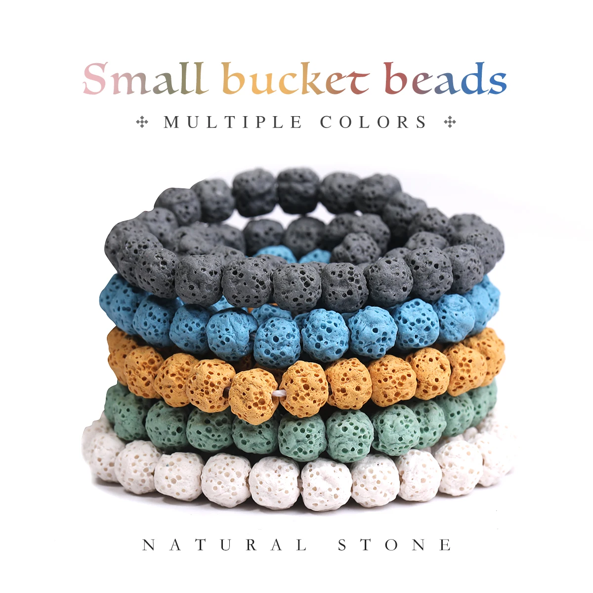 

8mm Irregular Natural Colorful Volcanic Stone Handmade DIY Bracelet Necklace Earrings Jewelry Gifts Factory Direct Wholesale