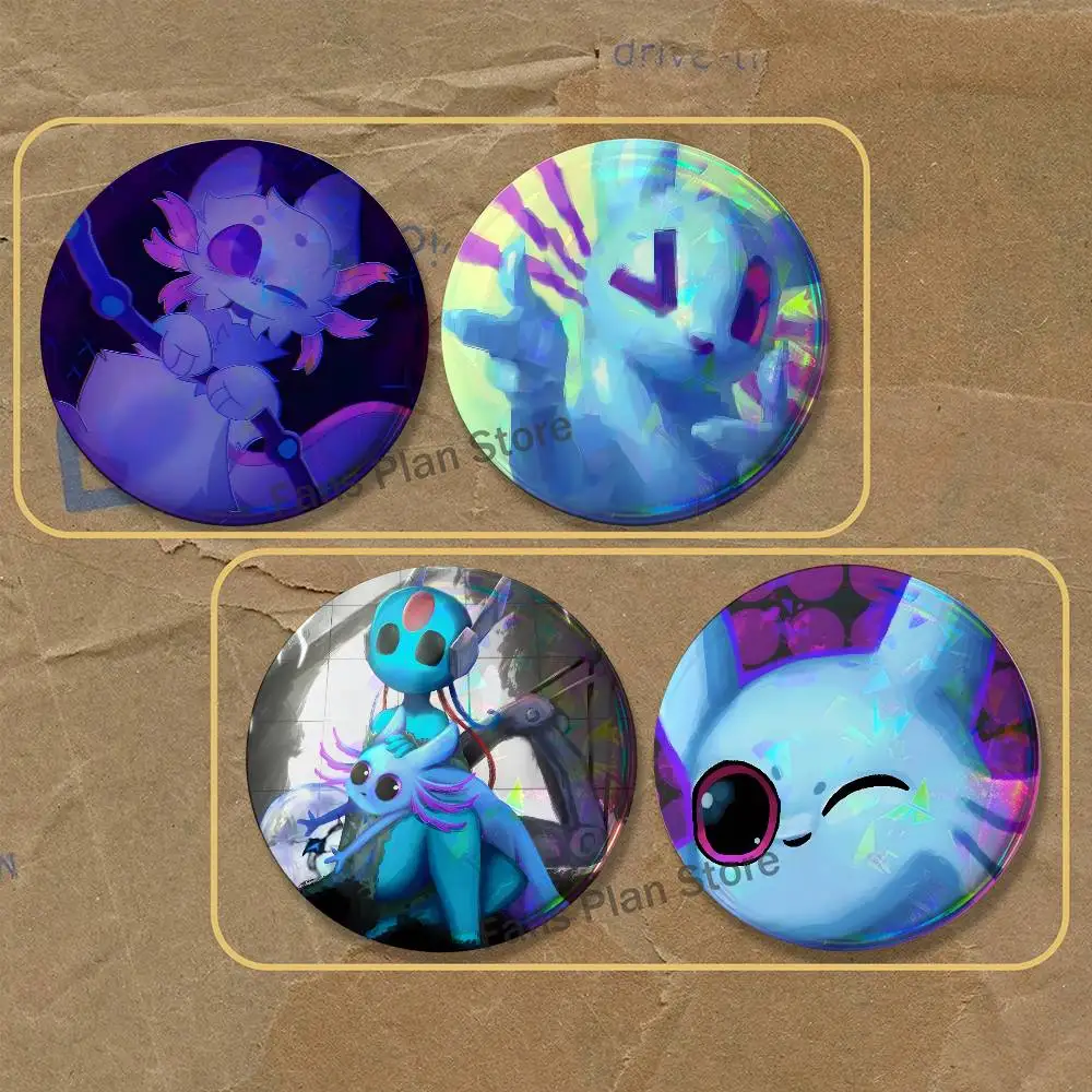 R-Rain World Ruffles Brooches For Backpack Accessories 25,32,44,58,75mm Round Enamel Pins 2-piece Set Cartoon Anime Badge