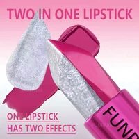 1PC Rouge à lèvres mat bicolore scintillant sexy, cosmétiques faciles à appliquer, teinte à lèvres, maquillage, rouge à lèvres rose haute pigmentation, gloss à lèvres 2