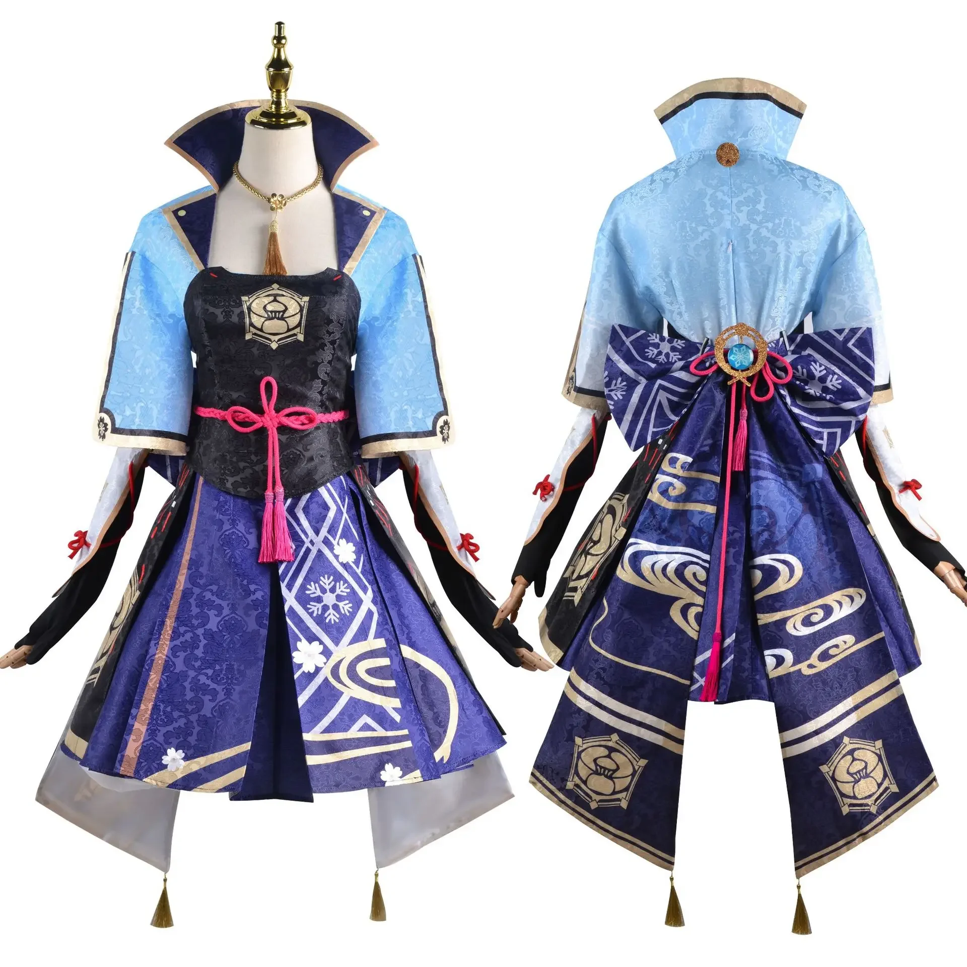 Genshin Impact Kamisato Ayaka Cosplay Costume Comic Exhibition Party Carnival Uniform Set Complete Set of Props