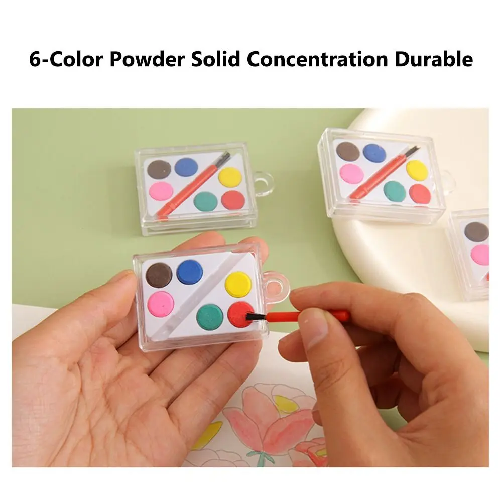 High Quality with Painting Brush Watercolor Paint Set 6 Colors Solid Oil Painting Kit Washable Painting Pigment Set Prizes