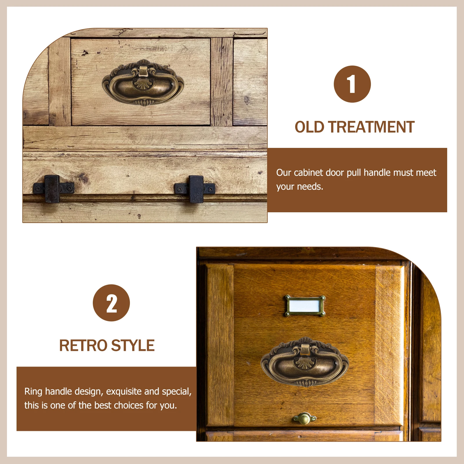 

5 set Wood Case Handle Zinc Alloy Cabinet Knob Rust-Proof Drawer Pull For Furniture Wardrobe Cupboard Door Gift Box Handle