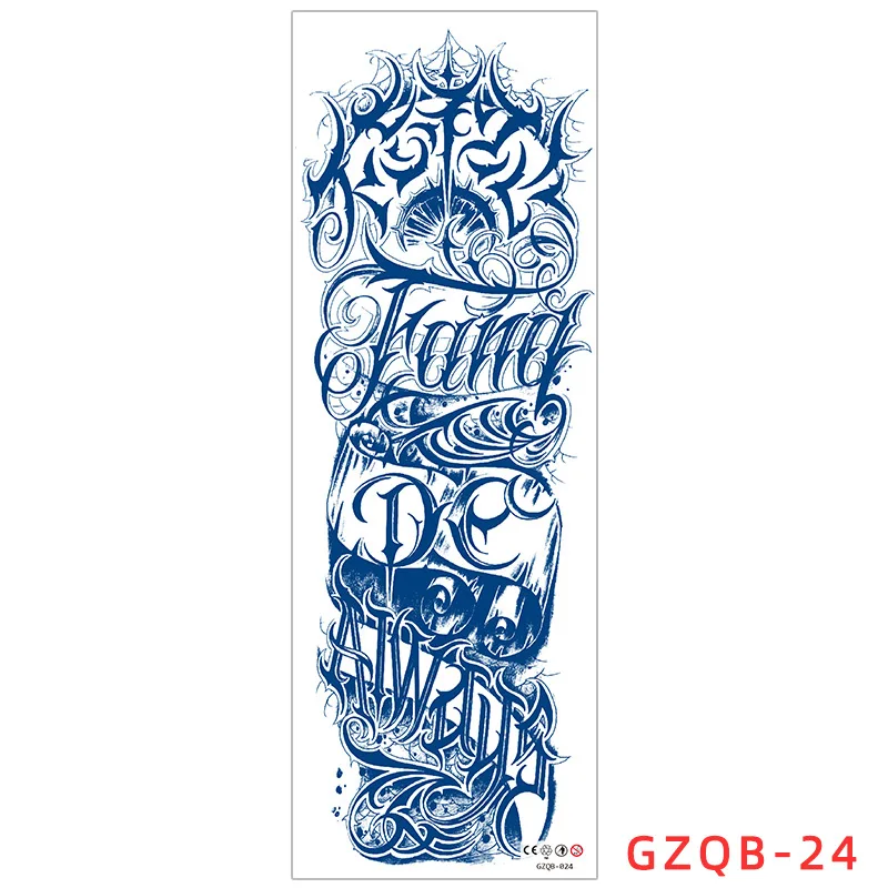 Herbal Tattoo Sticker Large Arm Picture Full Arm Juice Waterproof Flower Arm Flower Leg Temporary Tattoos Sticker Size:155*465mm