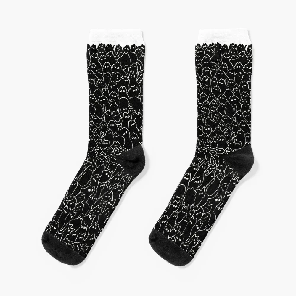 

Fat black cats pattern Socks cool shoes warm winter Socks Ladies Men's