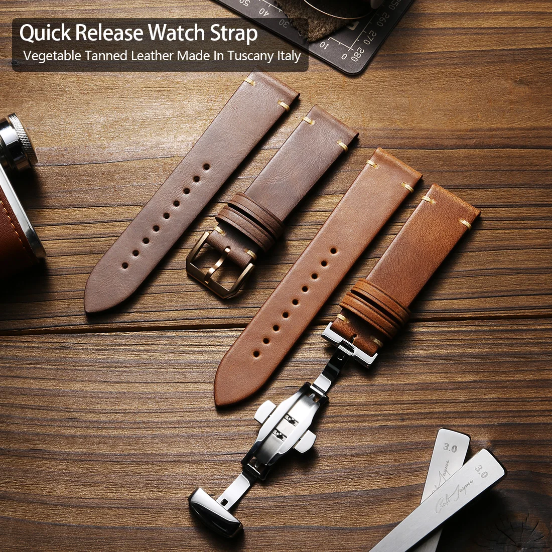Quick Release Watch Strap Cow Leather Made in Tuscany Italy Bracelet For Omega MIDO Longines Accessories Watch Band