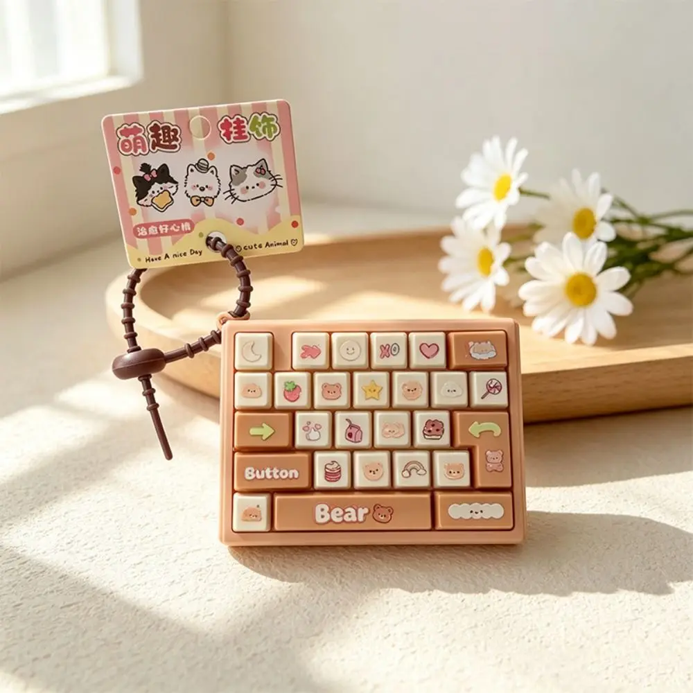 26 Key Decompression Button Cute Design Creative Style Mini Keyboard Pendant Bag Hanging Ornament Small Gift Keyboard Keychain