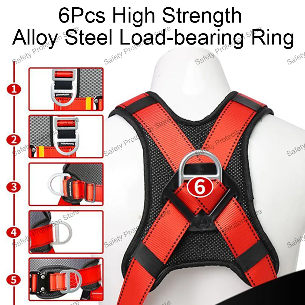 Five-point High Altitude Work Safety Harness Full Body Safety Belt Safety Rope Outdoor Climbing Construction Protect Equipment