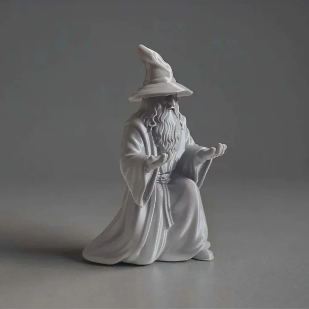 Novelty 3D Printed Wizard Statue Model Creative Design Multi-functional Pen Holder Funny Wizard Ornament Study Room