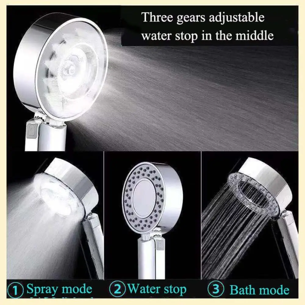 High Pressure Double Sided Shower Head Water Saving Round ABS Nozzle Rain and Mist Handheld Hand Shower Bathroom Accessory