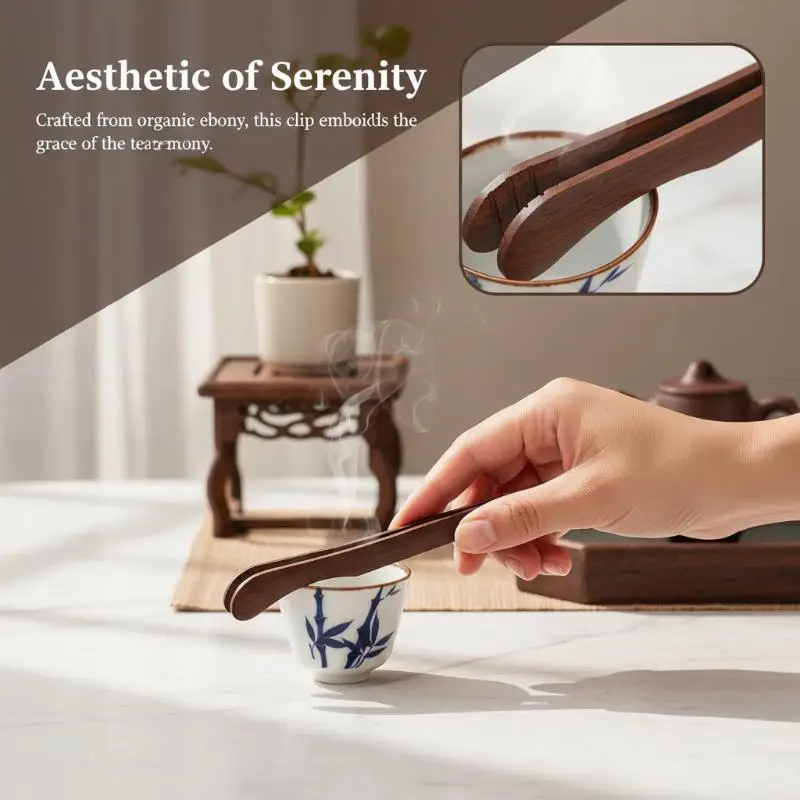 Premium Ebony and Bamboo Tea Tweezers for Effortless Loose Leaf Handling