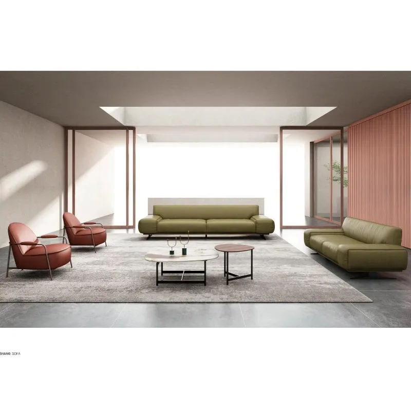 Modern Stylish Modular Luxury Leather Eco-Friendly Executive Office Home Office Waiting Room Sofa Set