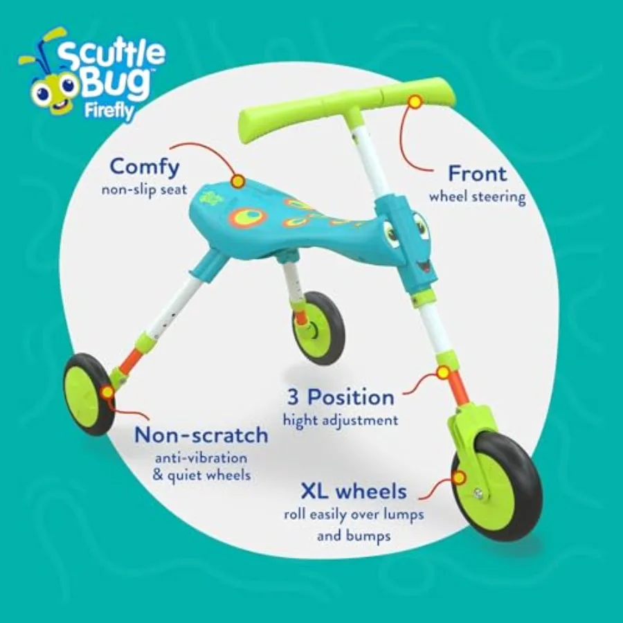 3륜 밸런스 바이크 접이식 삼륜차, 1-4세 유아용, 다리 조절 가능, 균형 및 협응력 발달