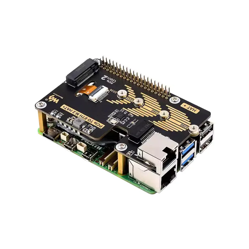 Raspberry Pi PCIe to M.2 SSD Gigabit Ethernet Expansion Board Raspberry Pi 5 NVMe Hard Drive Boot