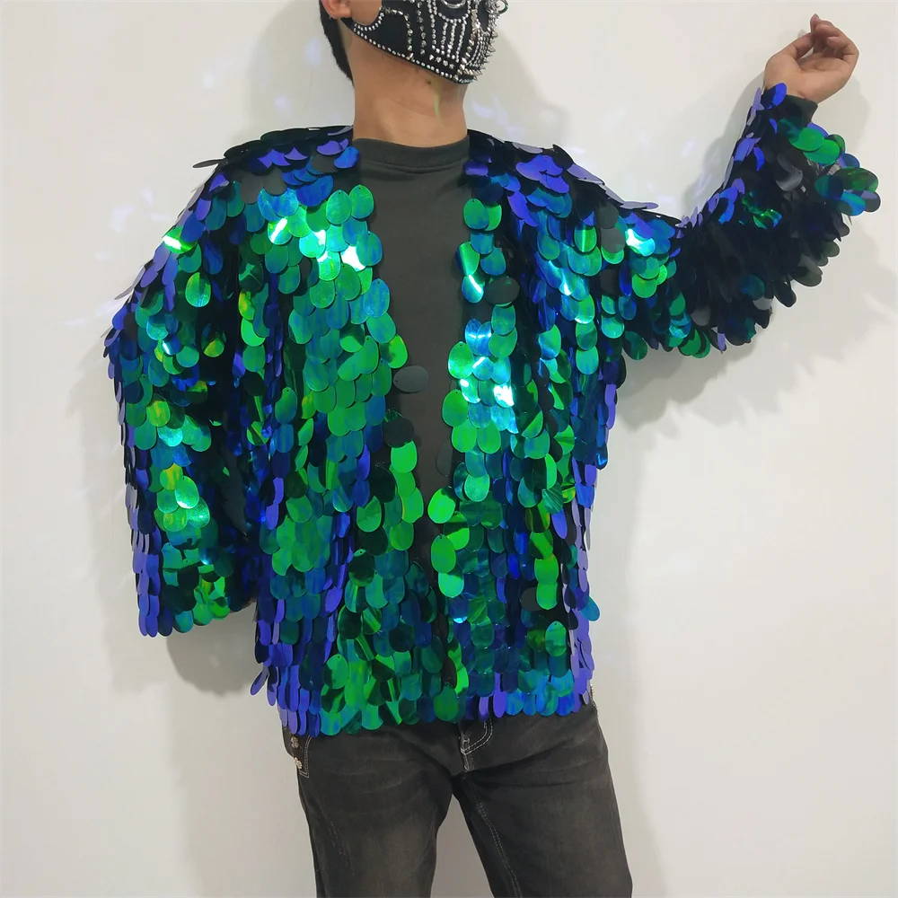 

Мужская и женская певица, танцовщица, пальто с блестками, сценическая одежда, карнавальный клуб, вечерние зеркало, свободный кардиган, рейв-фестиваль, одежда, танцевальный костюм