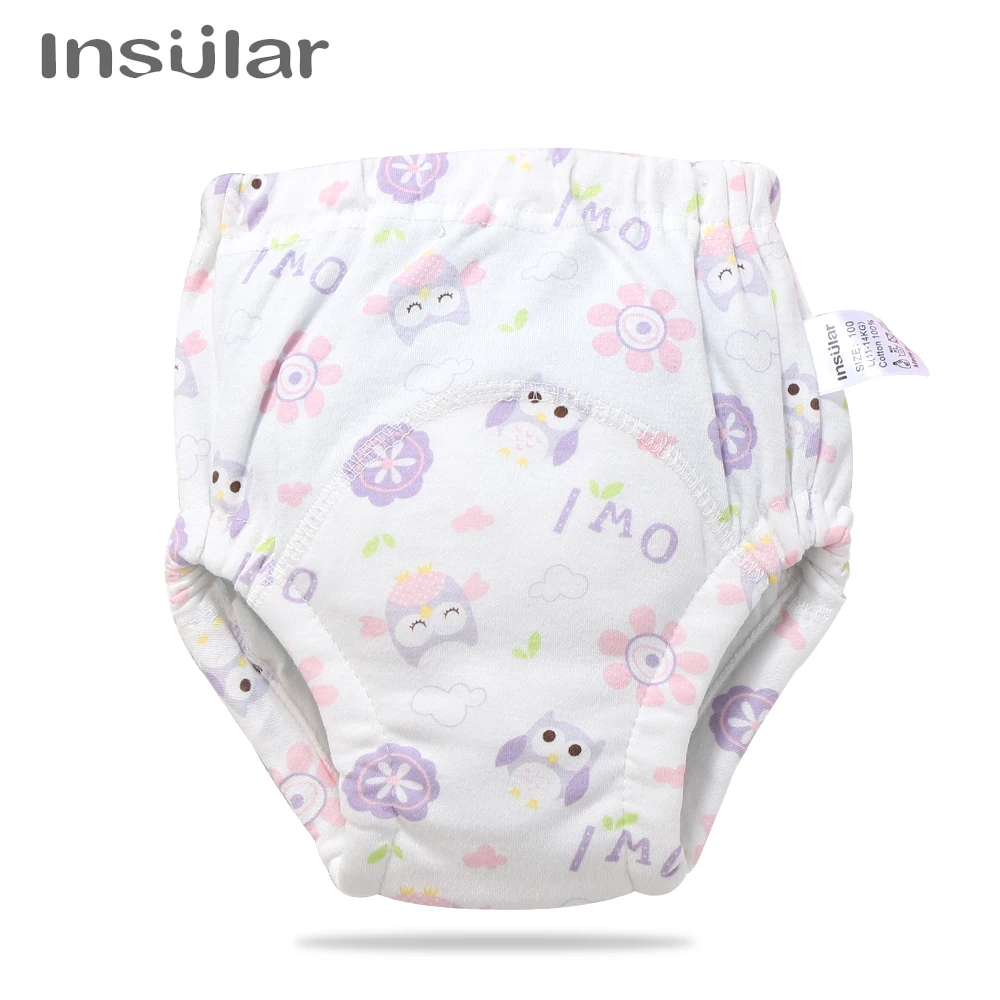 Insular 1 Tã Cho Bé Có Thể Tái Sử Dụng Vải Lót Chống Thấm Nước Kid Bé Trai Bé Gái Cotton Quần Tập Luyện Có Thể Giặt Đồ Lót Tã Vải