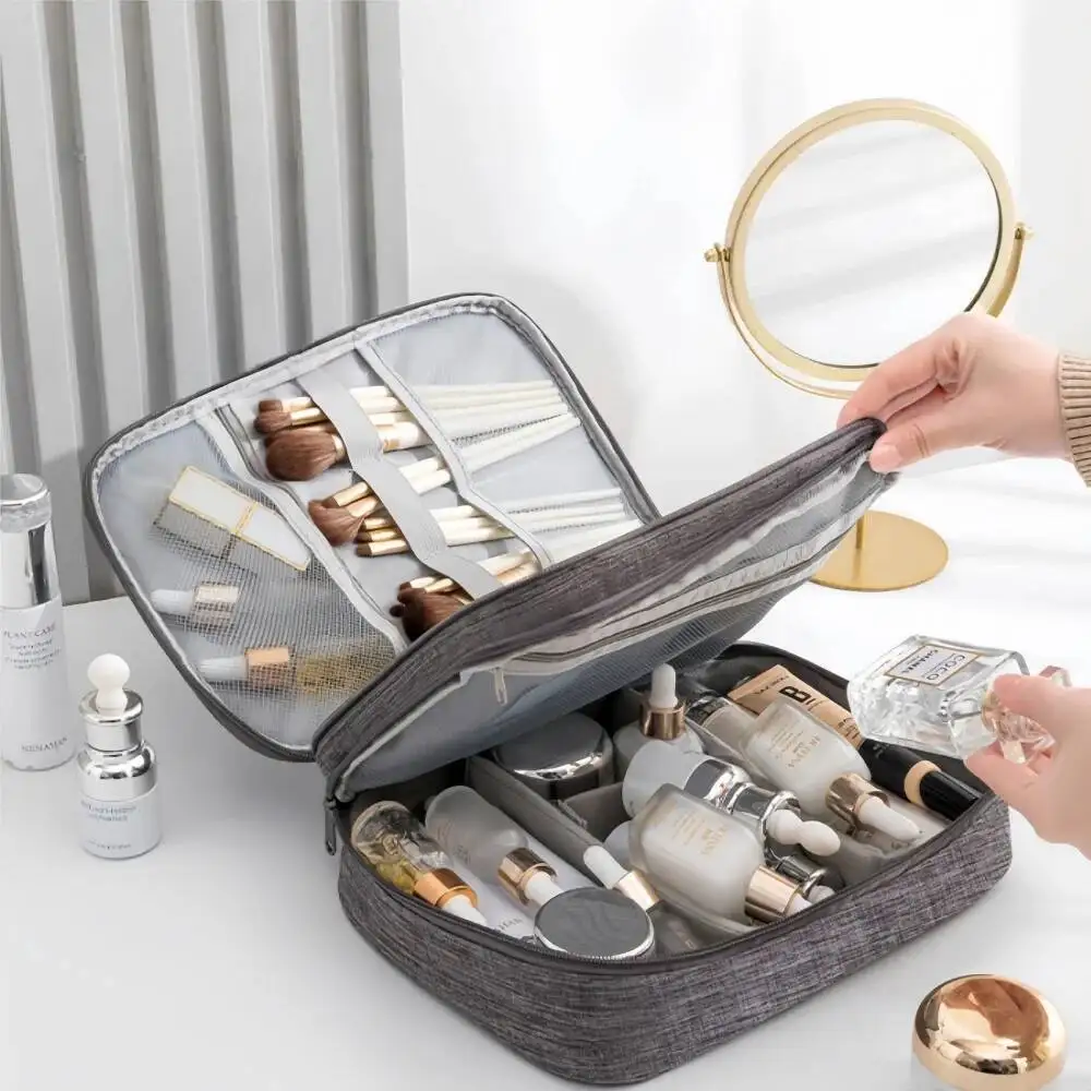 Grande capacidade de maquiagem viagem saco cosmético feminino organizador de higiene pessoal ao ar livre à prova dwaterproof água armazenamento feminino compõem casos