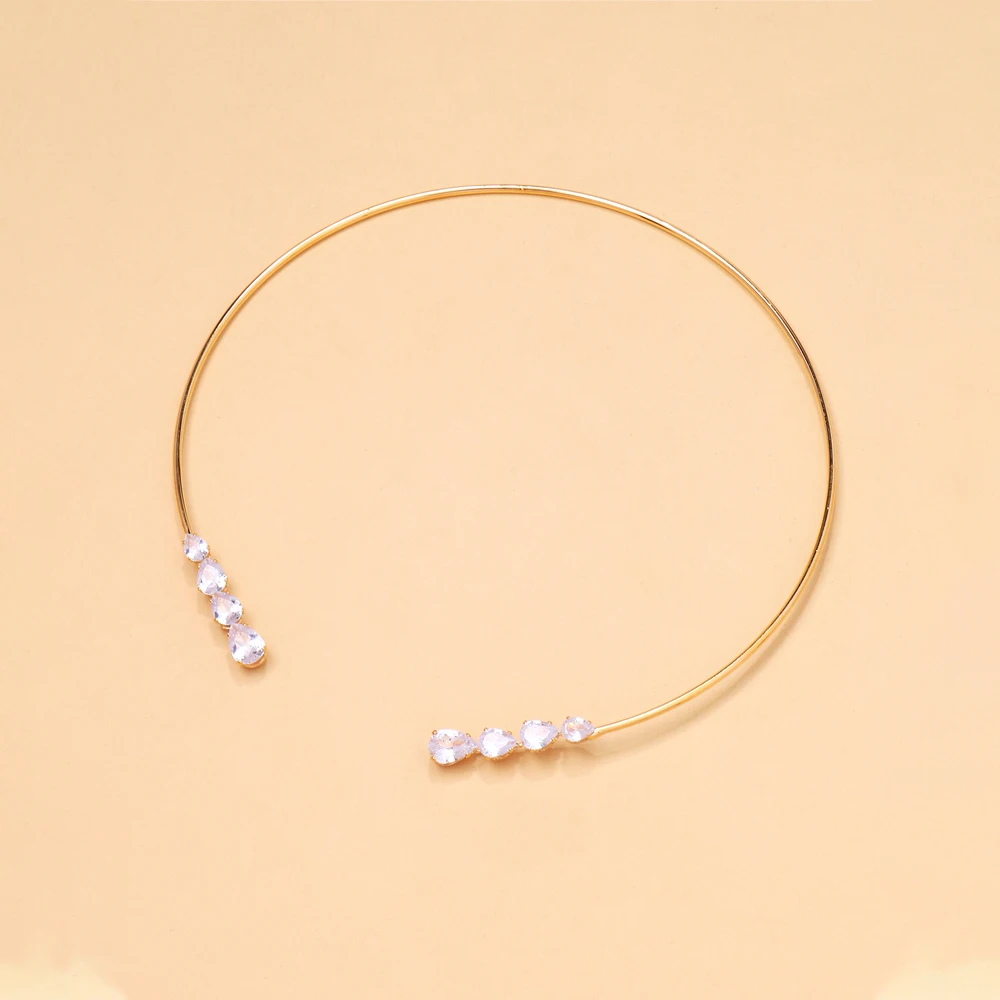 Stonefans Water Drop Choker Necklace Women Bling Neck Prom Accessories Rhinestone Fashion Sparkly Wedding Jewellery Party Collar