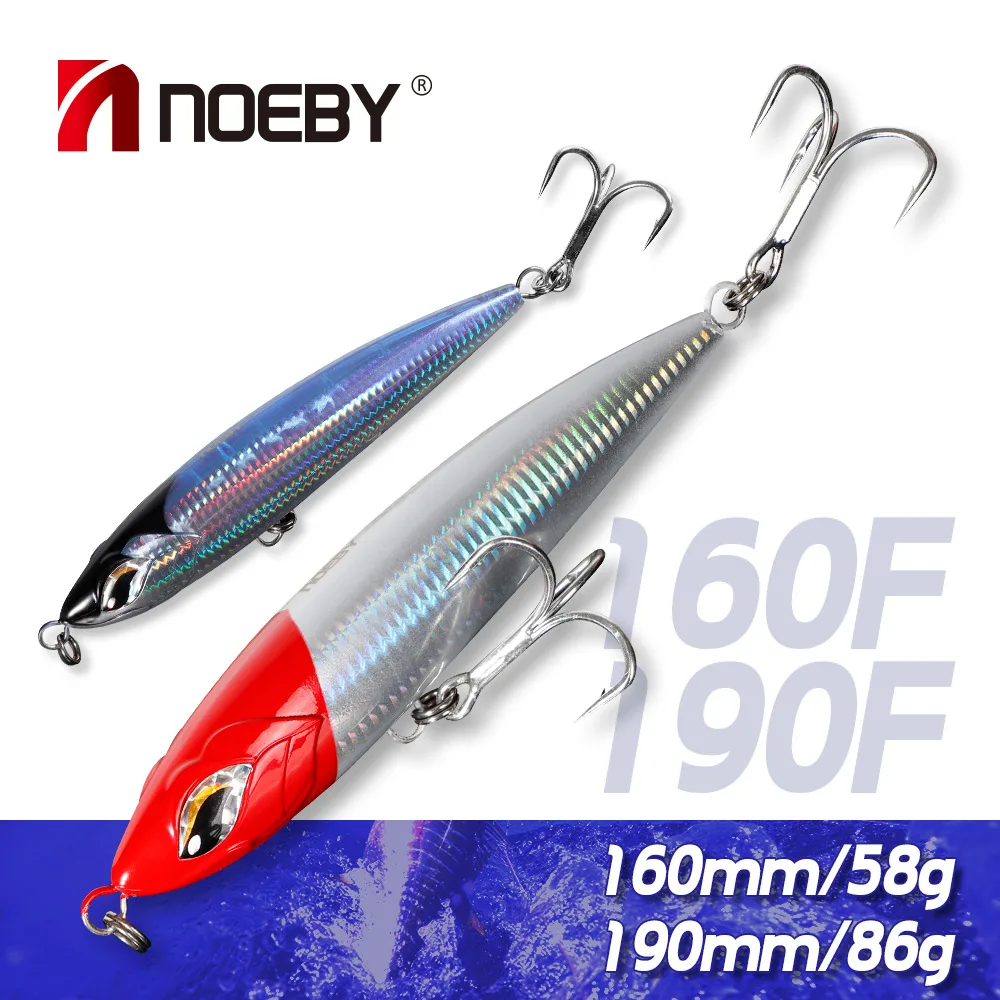 

Noeby Pencil Fishing Lure 16cm 58g 19cm 86g Topwater Wobblers Surface Artificial Hard Bait for Sea Fishing Big Game Lures