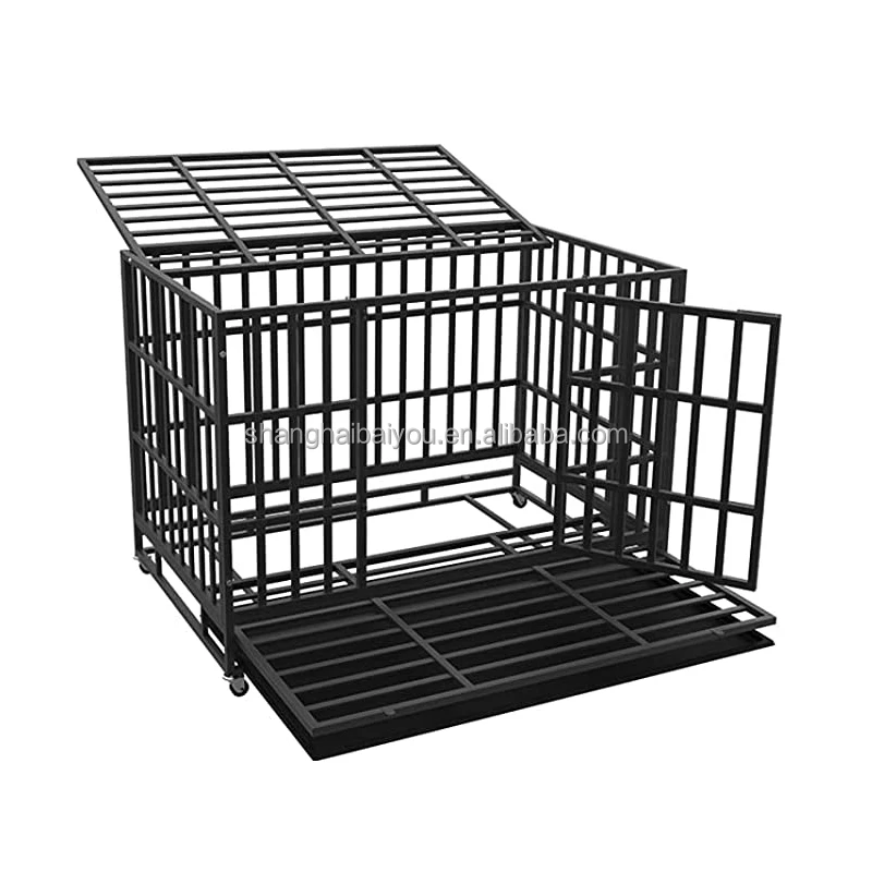

Wholesale High Quality Pet Crate Cages Large Free Space Indoor Pet House Dog Cage with Wheel Metal Kennels