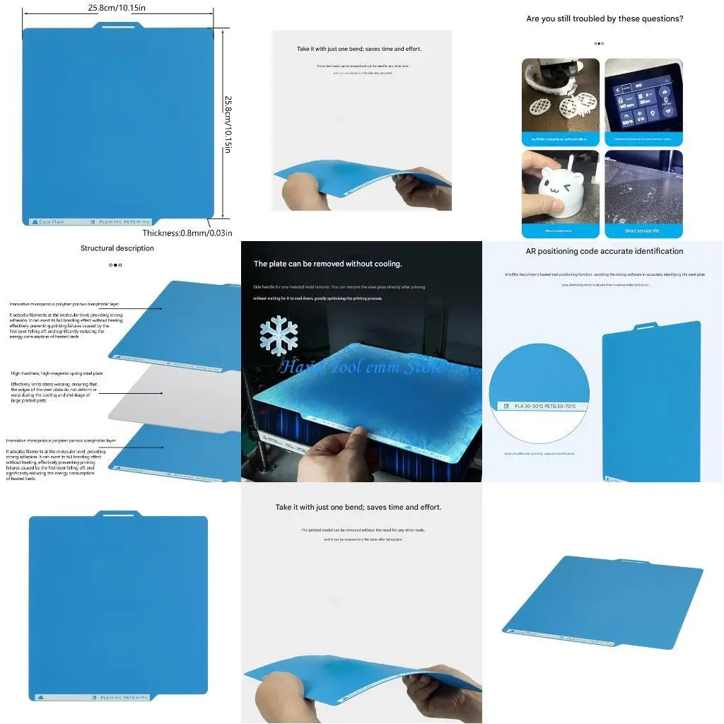 

H37F 257x257mm Double Sided Steel Build Plate Low Temperature for X1/P1P 3D Printer