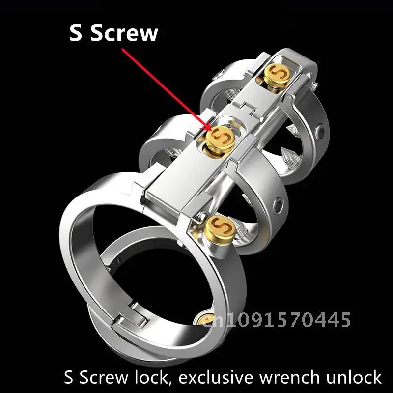 New Male Stainless Steel Chastity Lock Steampunk Multifunctional Invisible Wear CB Lock Urethra Stimulation Adult Sex Toys