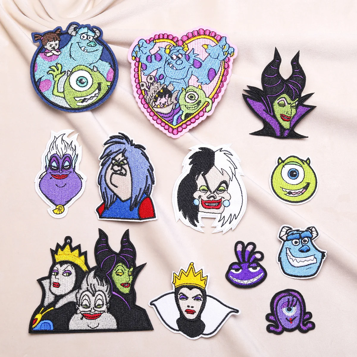 Disney Animated Film Monsters University Peripheral Embroidery Cloth Patches Ironing Cartoon Villain Witch Badge Clothing Decor