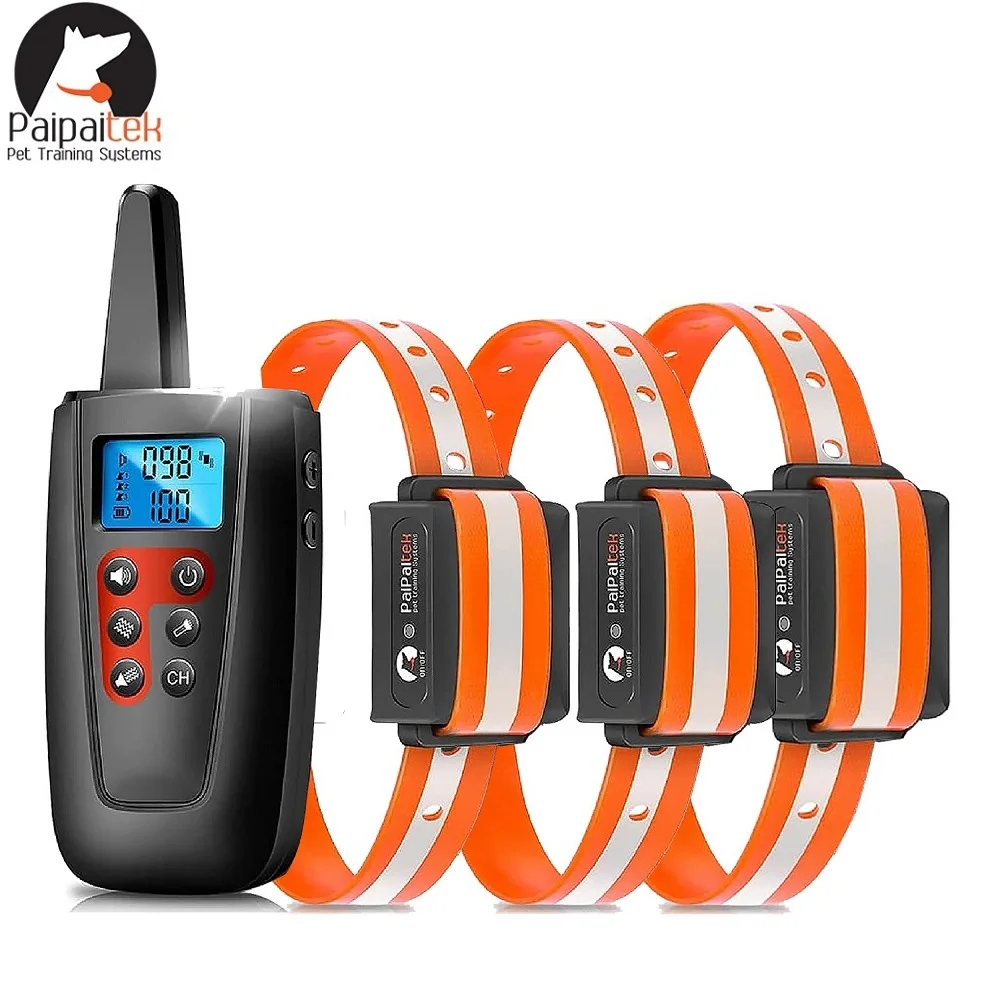 

3300ft Dog No Shock Collar, Vibrating Dog Collar, IPX7 Waterproof Dog Training Collar With Remote Transmitter (1-100 Levels)