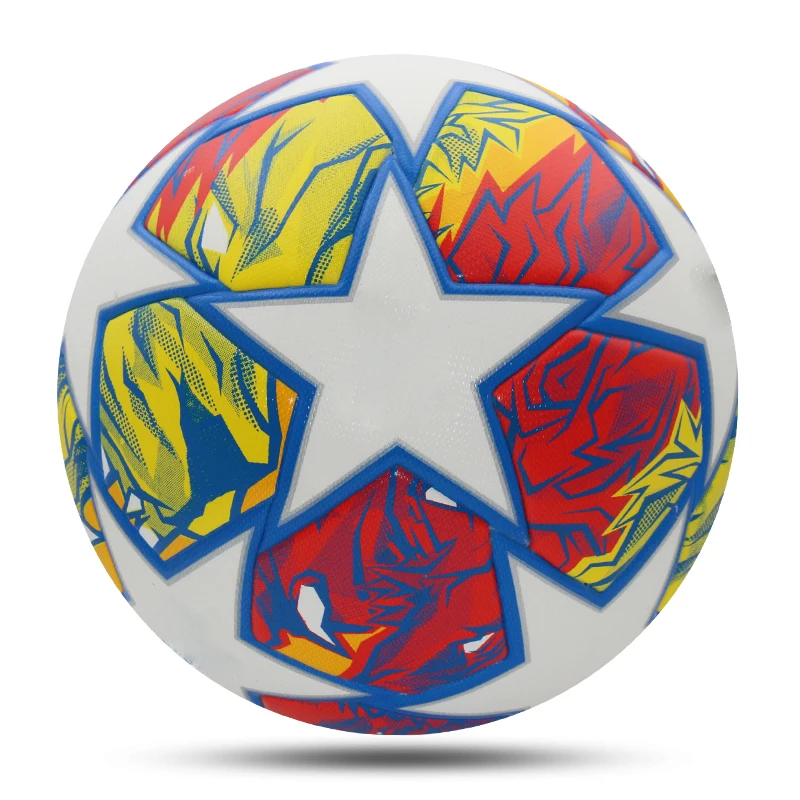 高品質サッカーボール標準サイズ 4 サイズ 5 PU 素材アウトドアスポーツリーグサッカートレーニングマッチシームレスサッカートップ