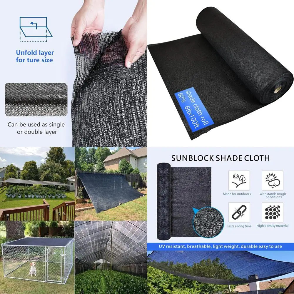 

6ft x 100ft 60% Sun Shade Fabric Roll for Outdoor Spaces - Perfect for Gardens, Greenhouses, Patios, and Canopies