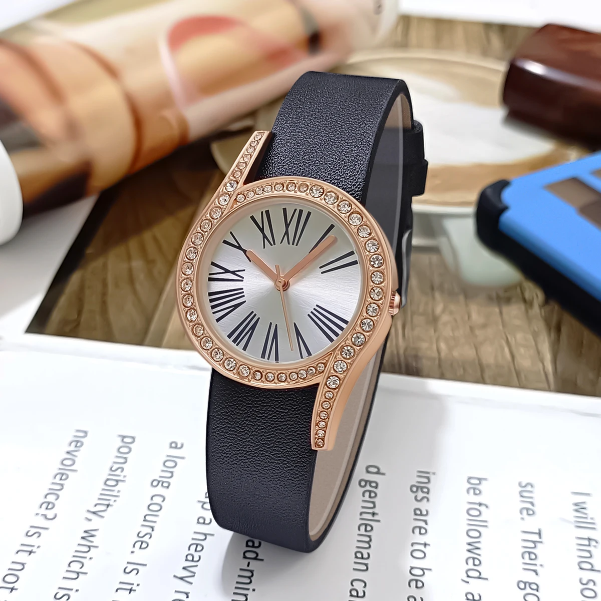 Women Luxury Business Fashion Personalized Dial Leather Quartz Watch