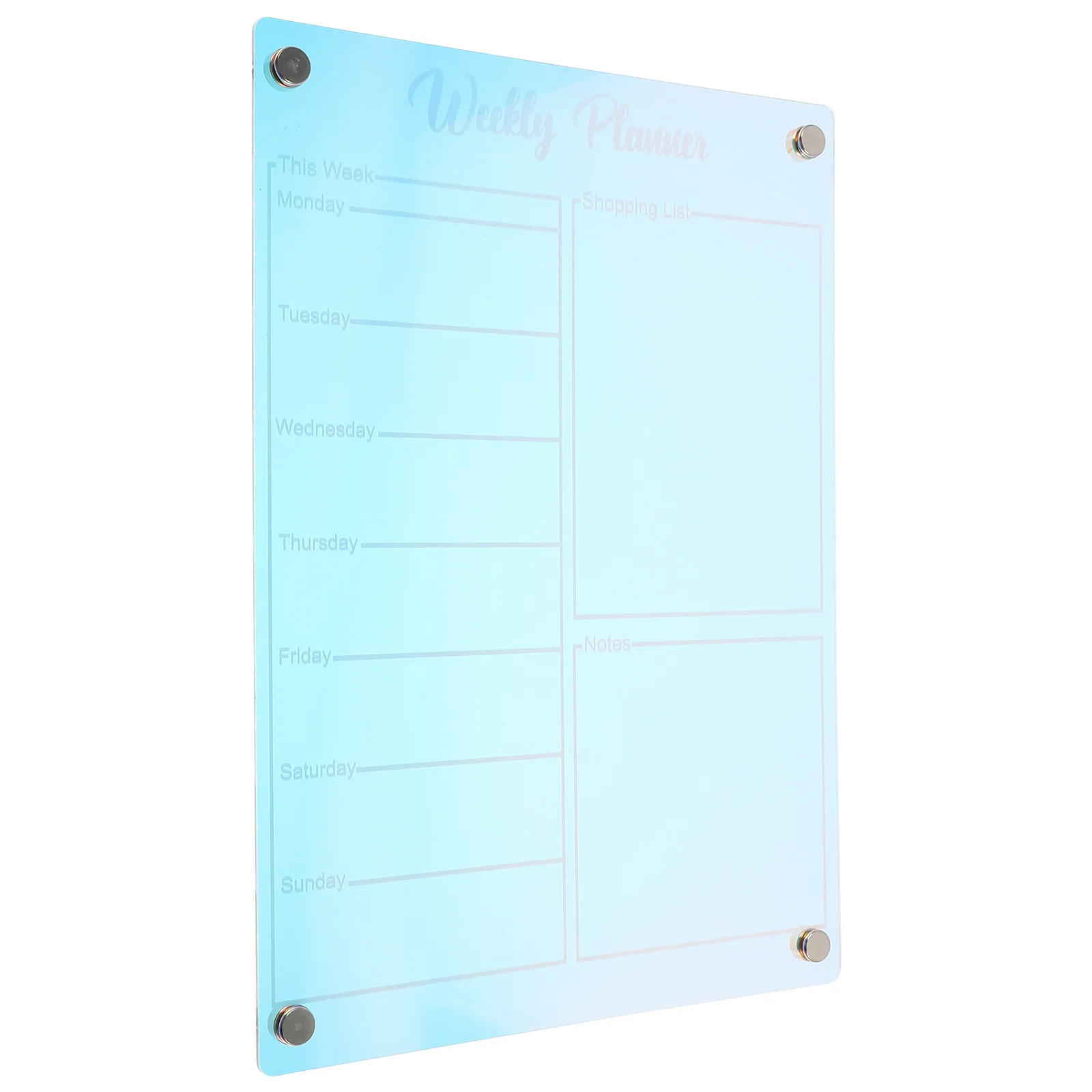 Placa magnética de acrílico apagável a seco, placa de mensagem de memorando de mesa, organizador de planejamento reutilizável, lista de tarefas magnética para geladeira