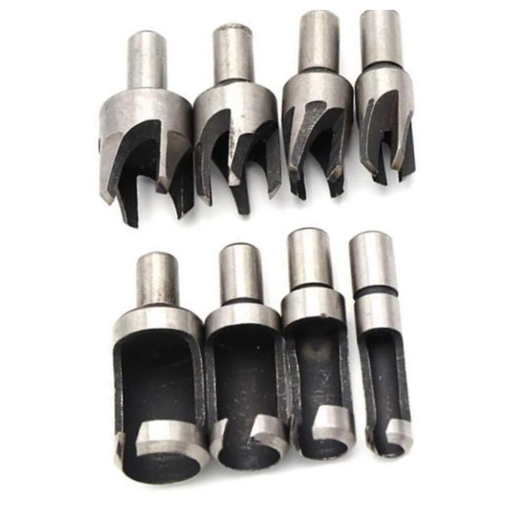 

8PCS/Set Professional Carbon Steel Wood Plug Cutters Straight Tapered Deep Plug Cutters Sets Claw Tool Drill Bits