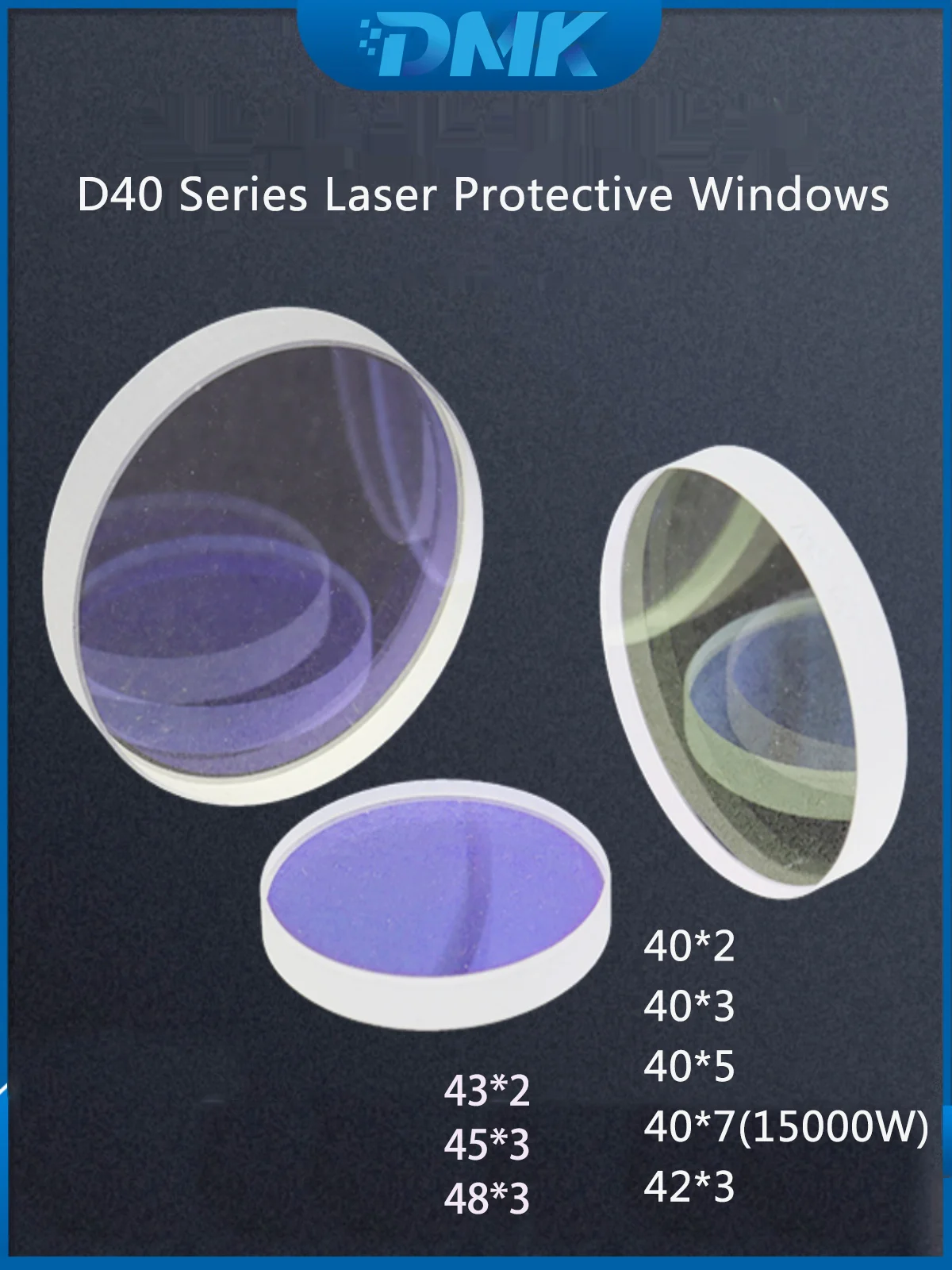 Janelas de Proteção Lente para Laser Soldagem e Cabeça de Corte Fibra Laser Protetora Tamanho Grande Série D40 40*2 42*3 43*2 45*3 48*3 1064nm
