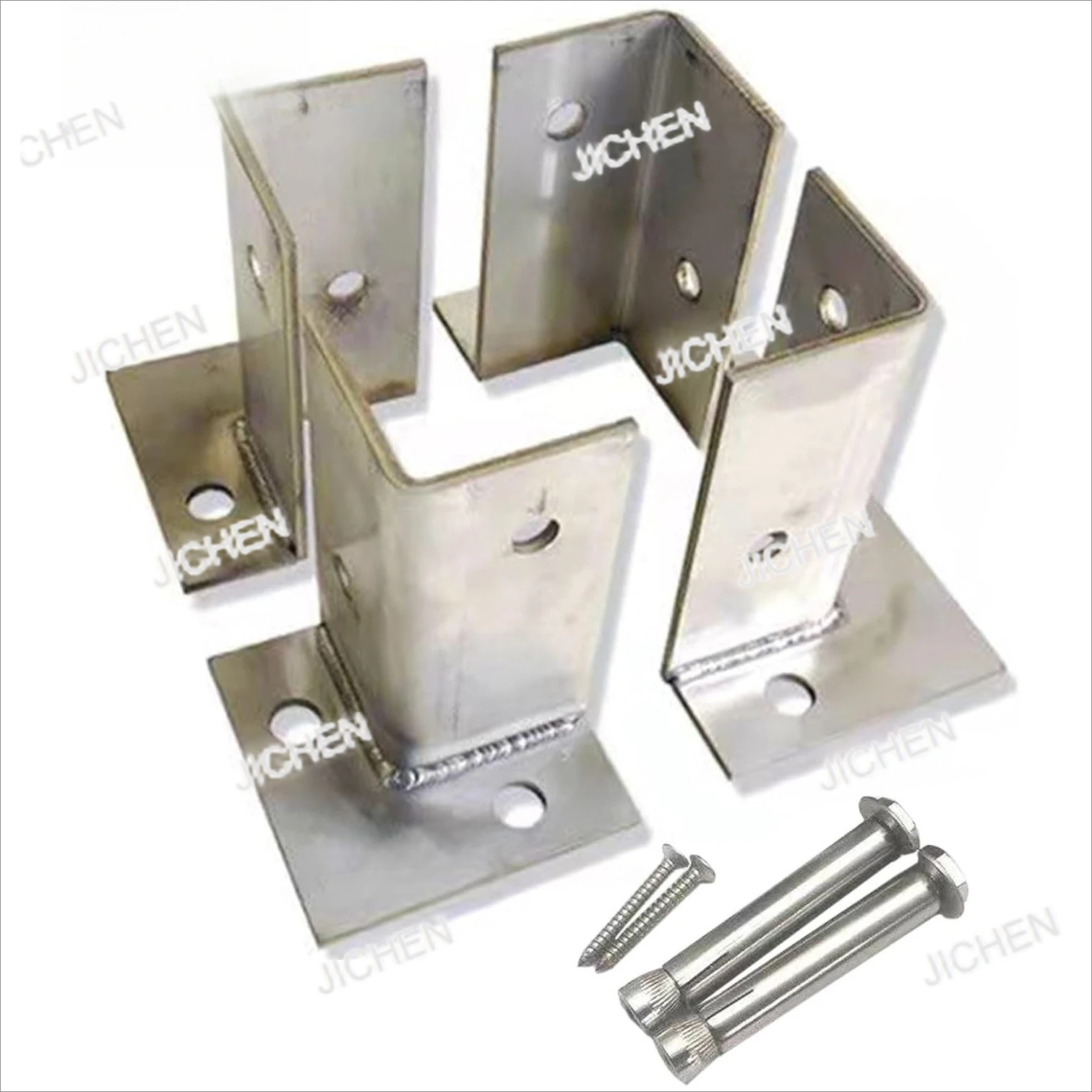 

ZQ 4 шт. оцинкованная нержавеющая сталь 304, 3-сторонний базовый кронштейн с винтами и анкером для пола